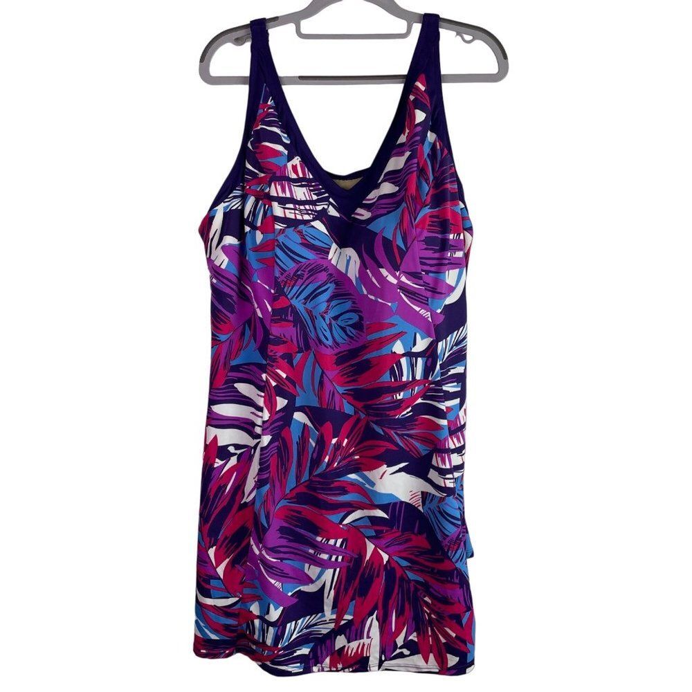 Swimsuits for all Swim Dress One Piece Size 24 New Modest Tropical Palm Leaf